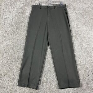 Haggar Cool‎ 18 Pants Mens 34x29 Heather Brown Flat Front Classic Fit Golf NEW